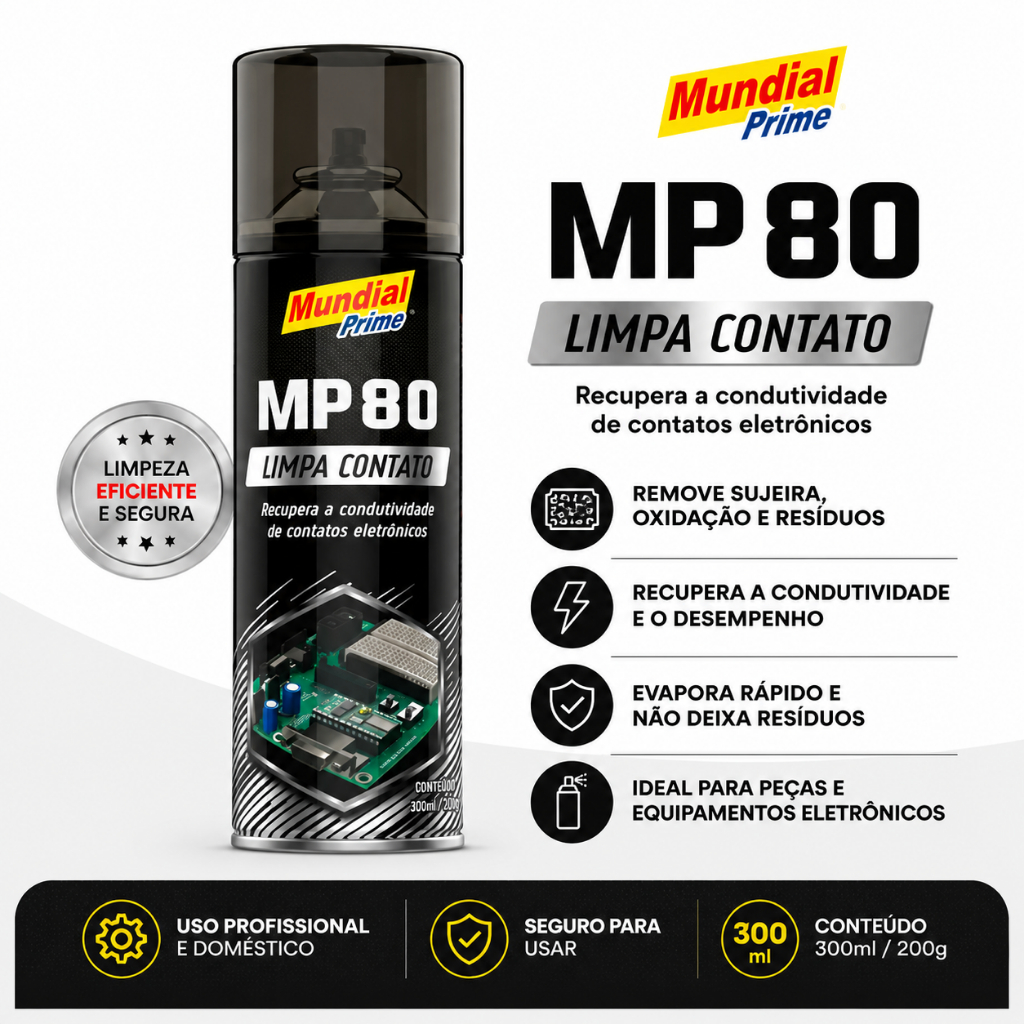 LIMPA CONTATO SPRAY 300ML MUNDIAL PRIME