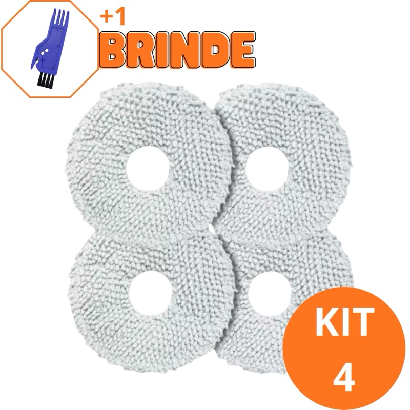 Kit Panos Mop para Robô Aspirador Xiaomi X10+ / X20+ / X20 Plus