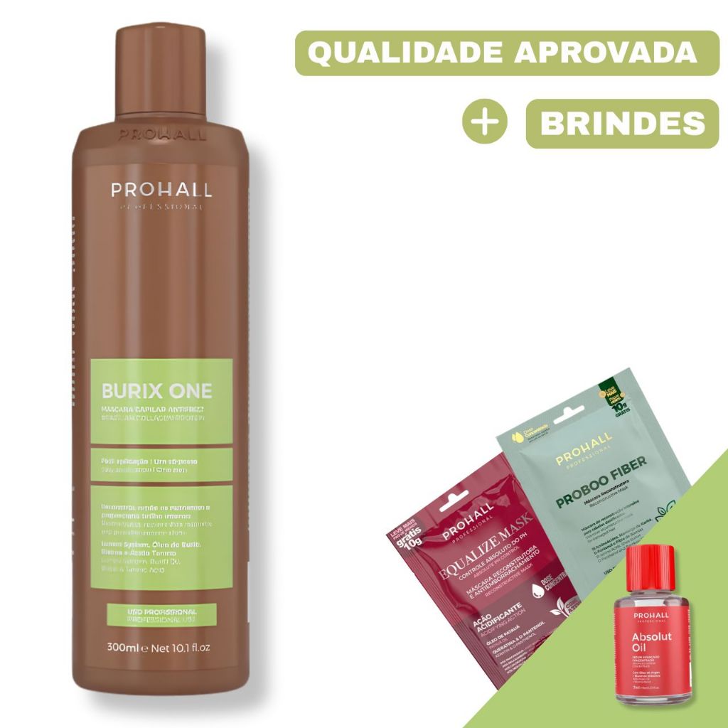 Prohall Burix One 300ml Sem Formol - Escova Semi Definitiva salão