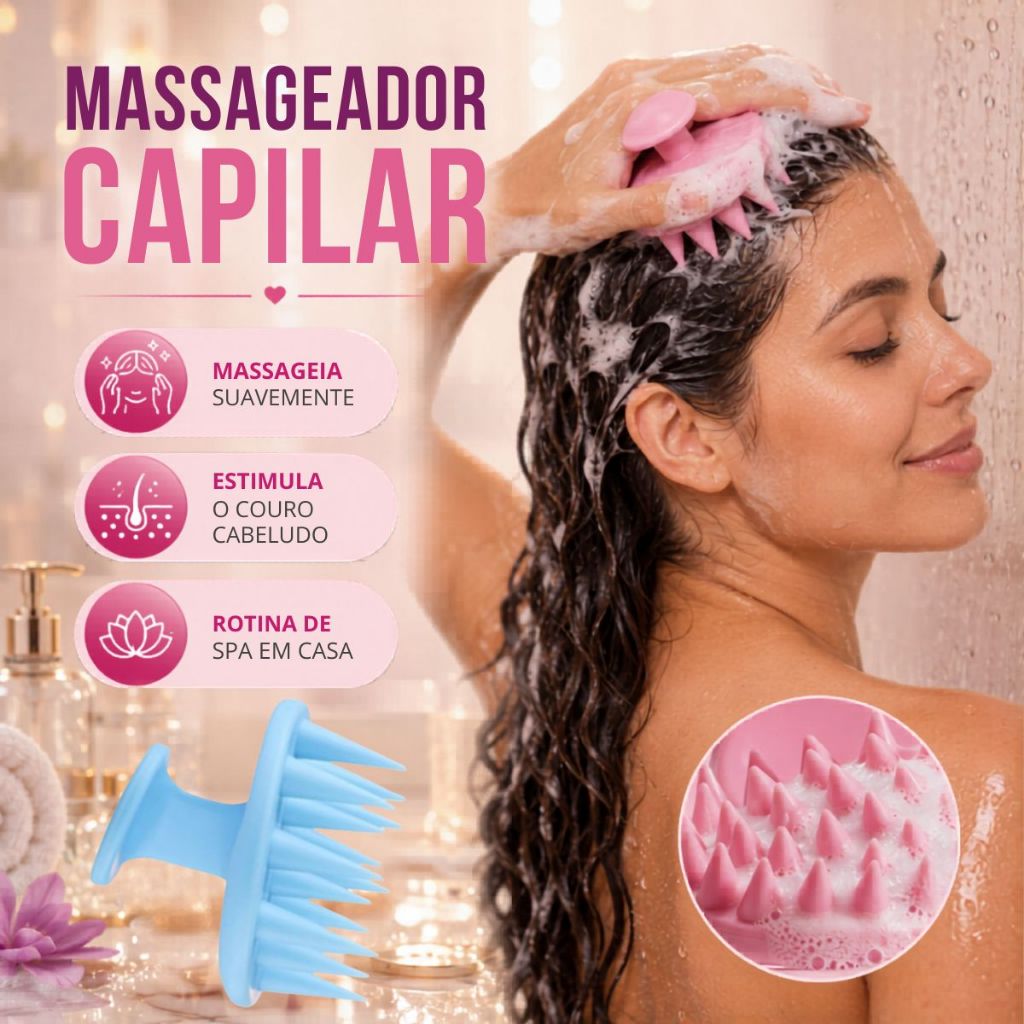 Kit Beauty Flash 9 Itens Escova Raquete Flex Escova Mágica Polvo Massageador Silicone Touca Cetim — imagem 2 de 2