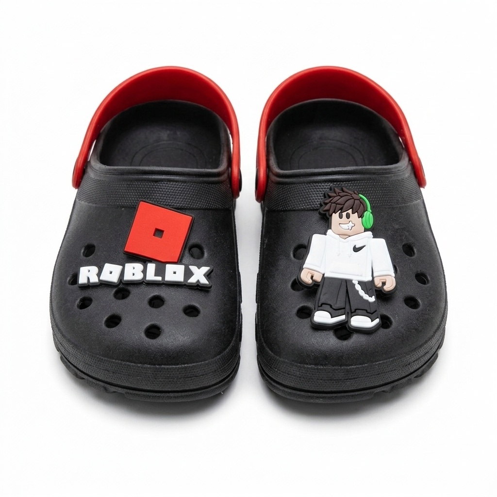 Sandália Fechada Masculina RobloX Games Divertida Antiderrapante Macia Anatômica Escola Crianças
