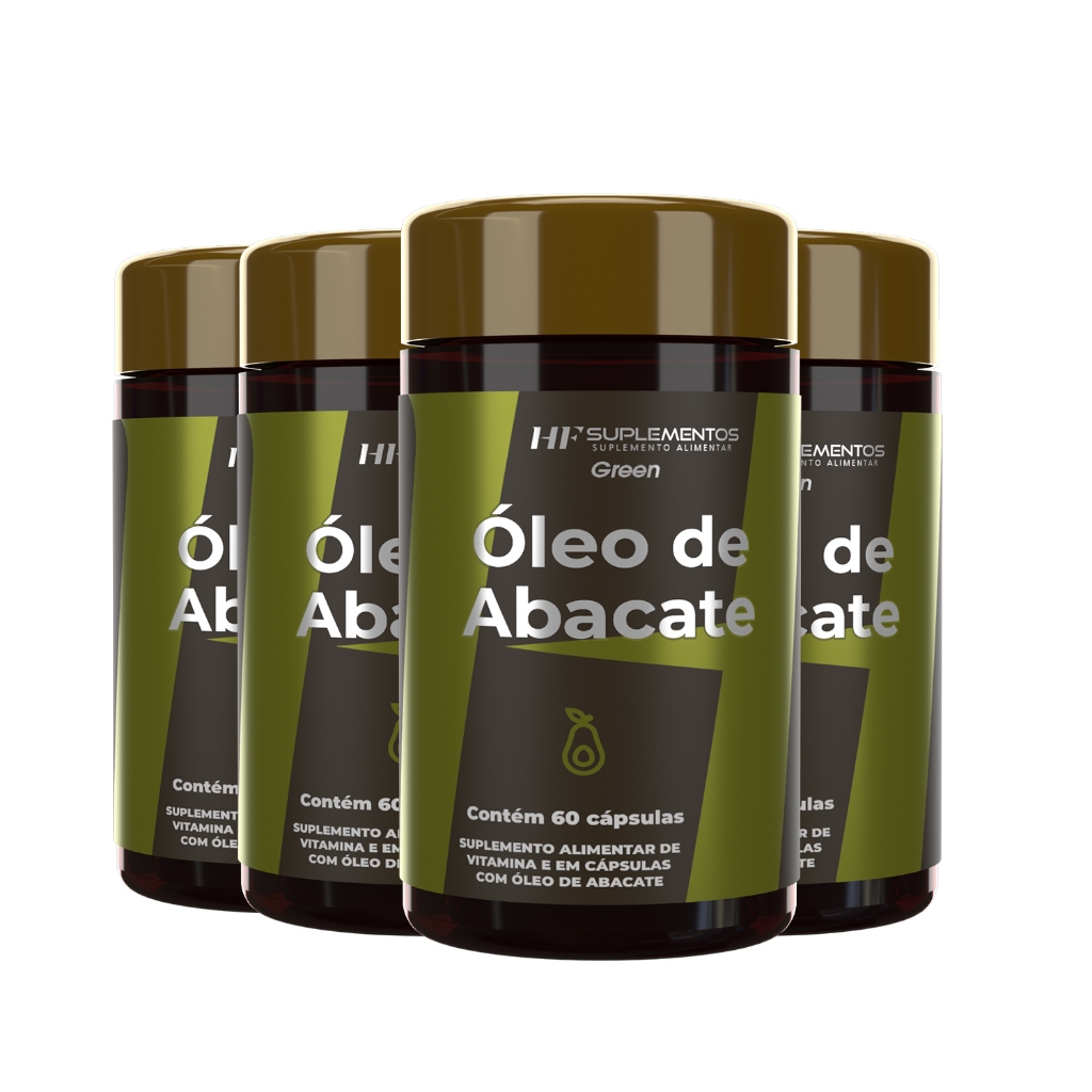 4x OLEO DE ABACATE COM VITAMINAS 1000MG 60 CAPS HF SUPLEMENTOS