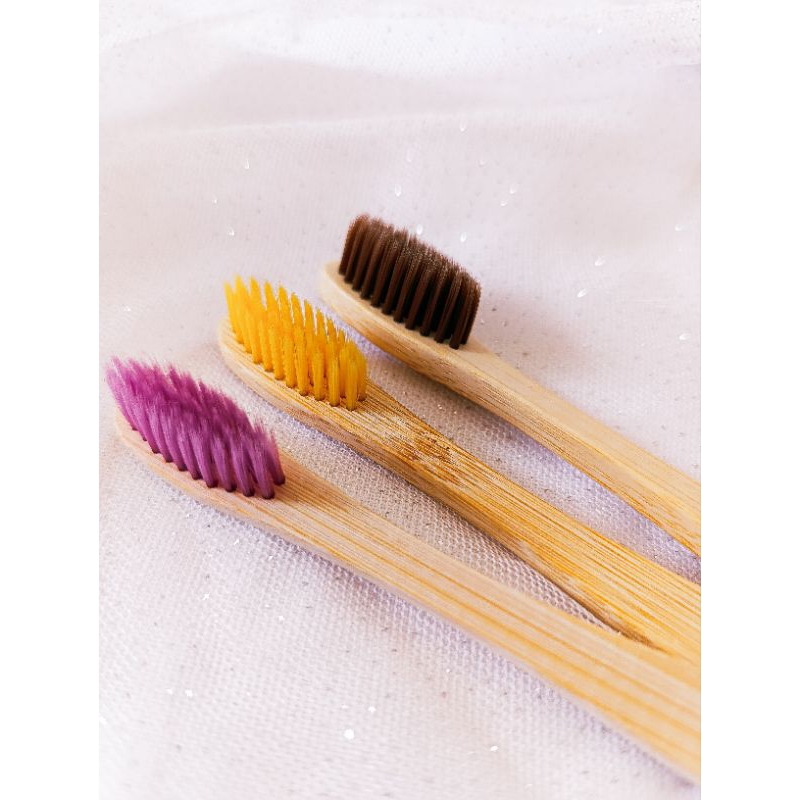 Kit 3 Escovas de Dente de Bambu Ecológica Biodegradável Cerdas Macias Antibacteriana - Envio Imediato - bambu ecoescova
