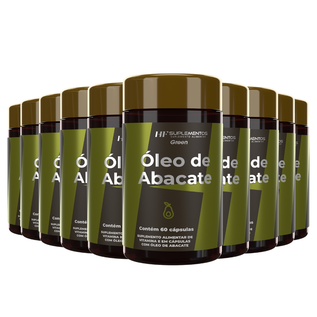 10x OLEO DE ABACATE COM VITAMINAS 1000MG 60 CAPS HF SUPLEMENTOS