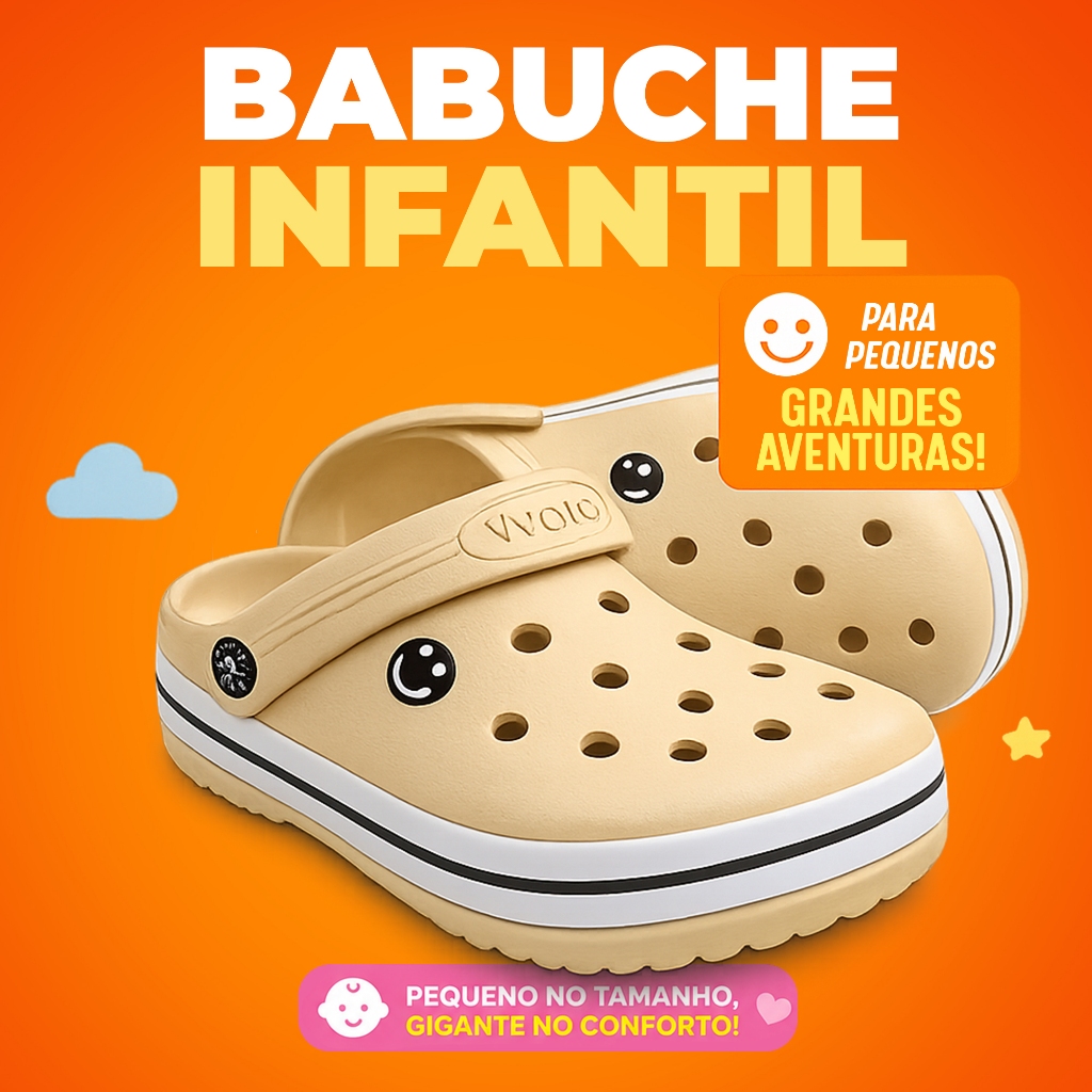 Sandália Babuche Infantil – Anatômica Leve, Solado Antiderrapante, Ideal para Dia a Dia