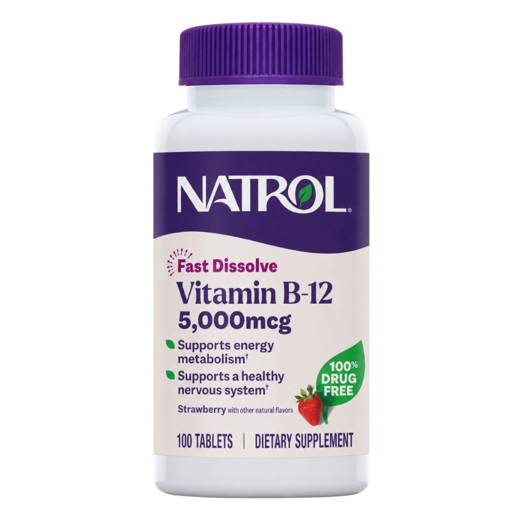 Vitamina B12 5000mcg Fast Dissolve 100 Tabletes Morango Natrol