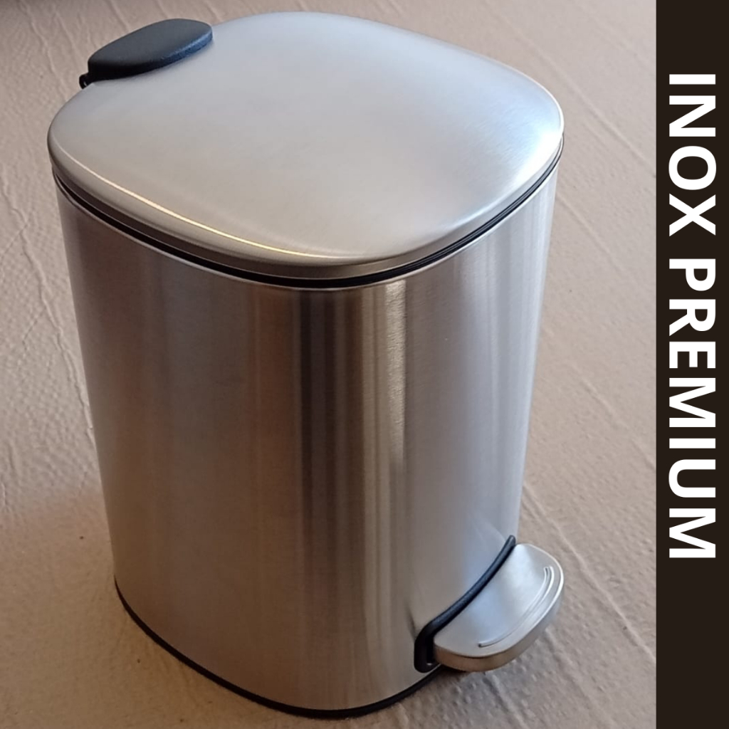 Lixeira Inox  MEK com Pedal e Tampa Amortecedor 3L ou 5L | Banheiro e Cozinha Envio Imediato