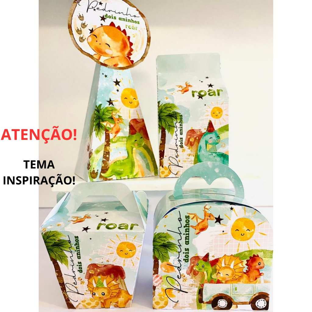 PEGUE E MONTE - Caixinhas Personalizadas DINOSSAURO -  festa lembrancinha aniversário infantil
