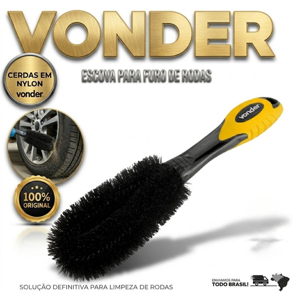 Escova Para Furo De Rodas Vonder Limpeza Detalhada Oferta Premium Resistente