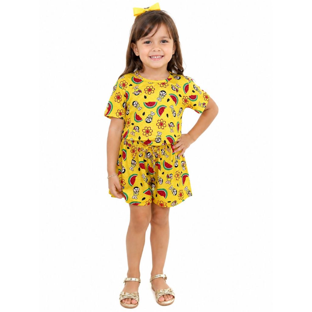 Roupa conjunto Infantil menina Magali | blusa + short lançamento e Emili vick, Peppa Pig, Minie