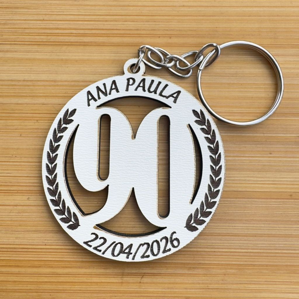 Kit Chaveiros - Aniversário Personalizado MDF Festa Nome Data Lembrancinha Lembrancinha em MDF