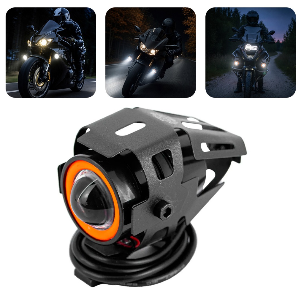 Par Farol De Milha Led 30w Angel Eyes Moto Mini Projetor Ambos Lados