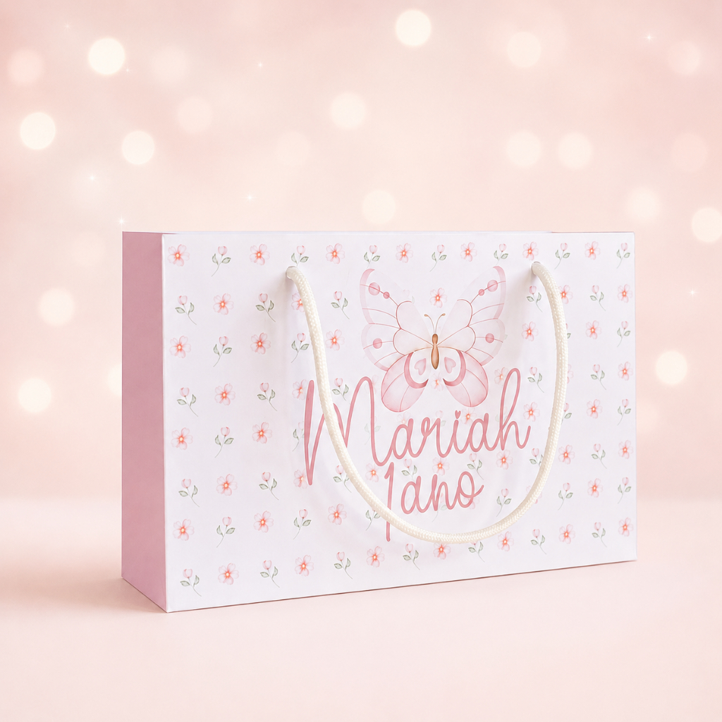 Sacolinha Surpresa Jardim das Borboletas Personalizada | Lembrancinha Festa Infantil | Aniversário