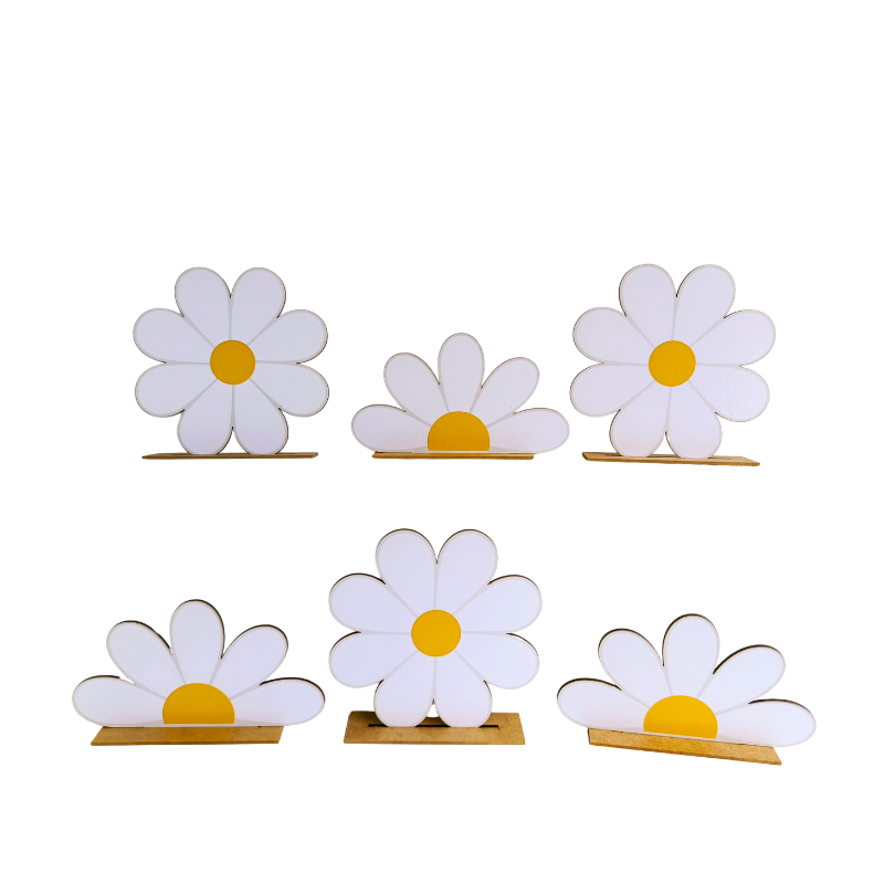 Kit Display de Mesa 6 Peças Festa Margaridas MDF