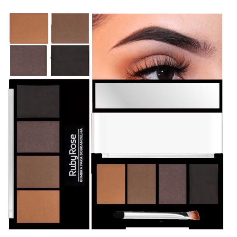 Paleta de sombra para Sobrancelha Ruby Rose - Trio de sombras