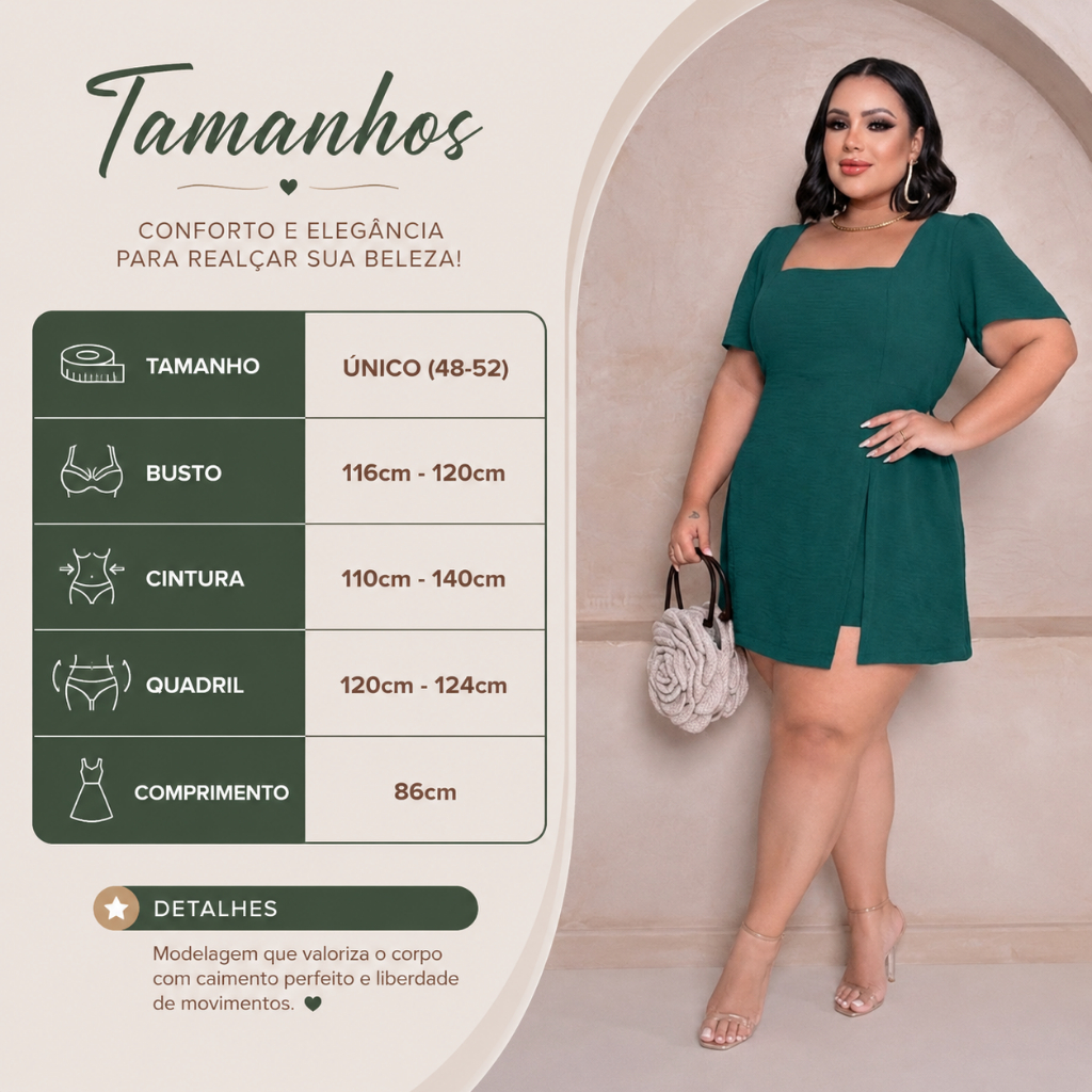 Macaquinho Short Saia Plus Size E Manga Campana Feminino Liso Envio Imediato