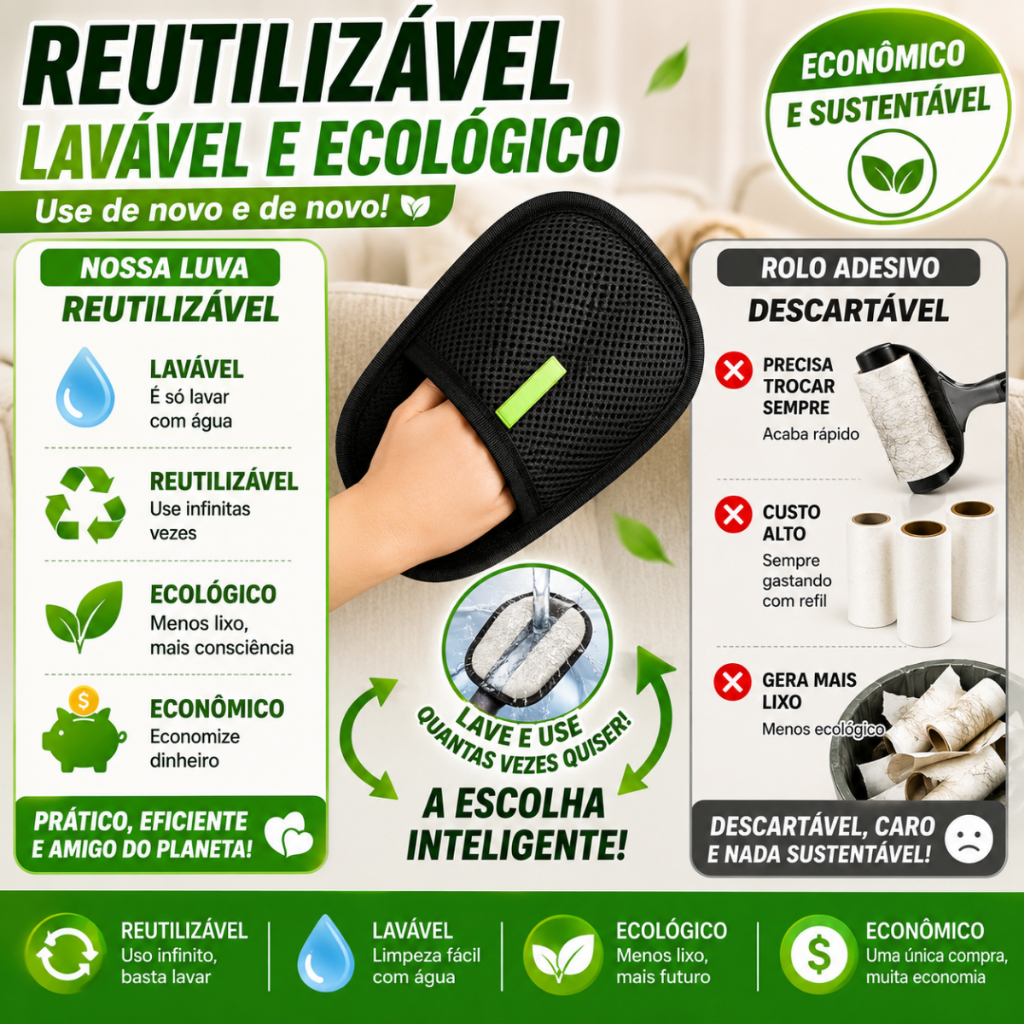 Luva Removedora De Pelos Pet Reutilizável Escova Eletrostática Para Cães E Gatos