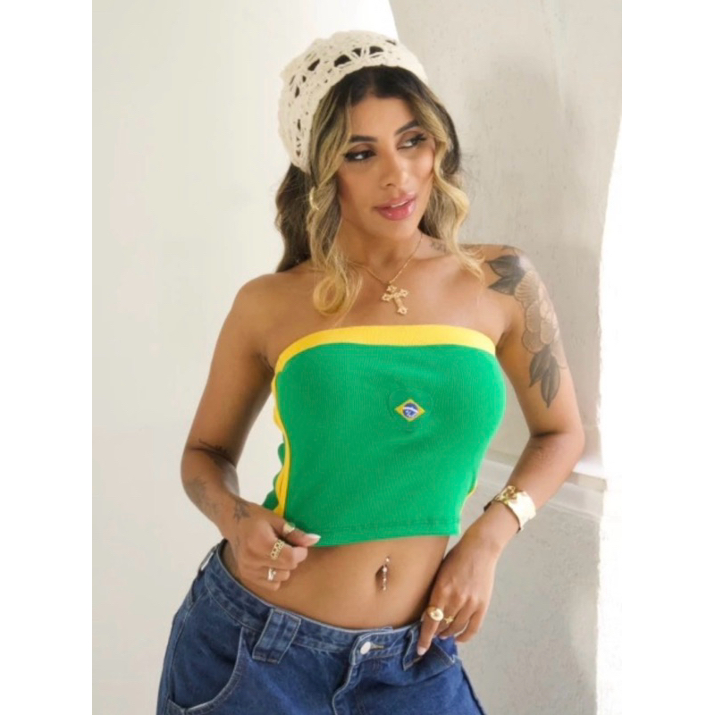 Croped Baby Tee Seleção Brasileira Trend 2026 - Copa Brasil