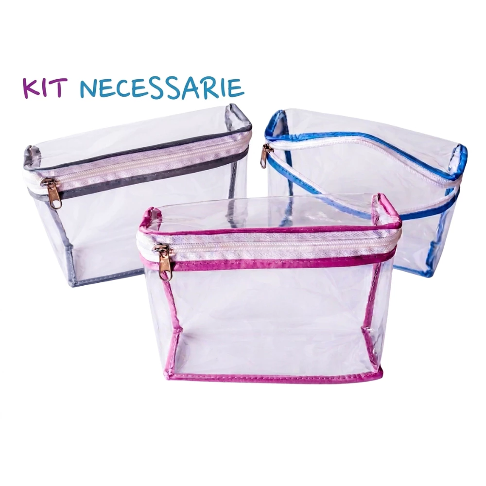 Kit c/-50 und Necessaire - Rosa - Azul - Cinza- Organizador Multiuso - Guarda Roupa - Brinquedos Malas - Bolsas - kits