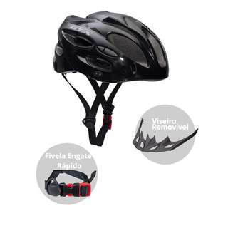 Capacete Bike Bicicleta Mtb Speed Pisca Led Gta Inmold Preto Tamanho M 54-58cm  Ventilado