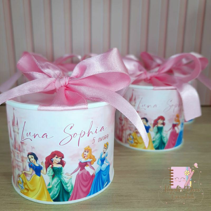 Tubolata 5X6cm Personalizada Tema Princesas II Lembrancinha para Aniversário