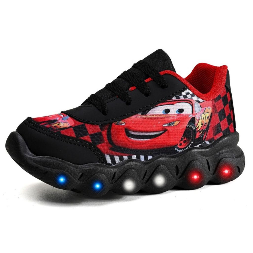 Tênis Infantil Masculino Com Led Pisou Piscou Divertido Atrativo Leve Confortável Resistente Barato