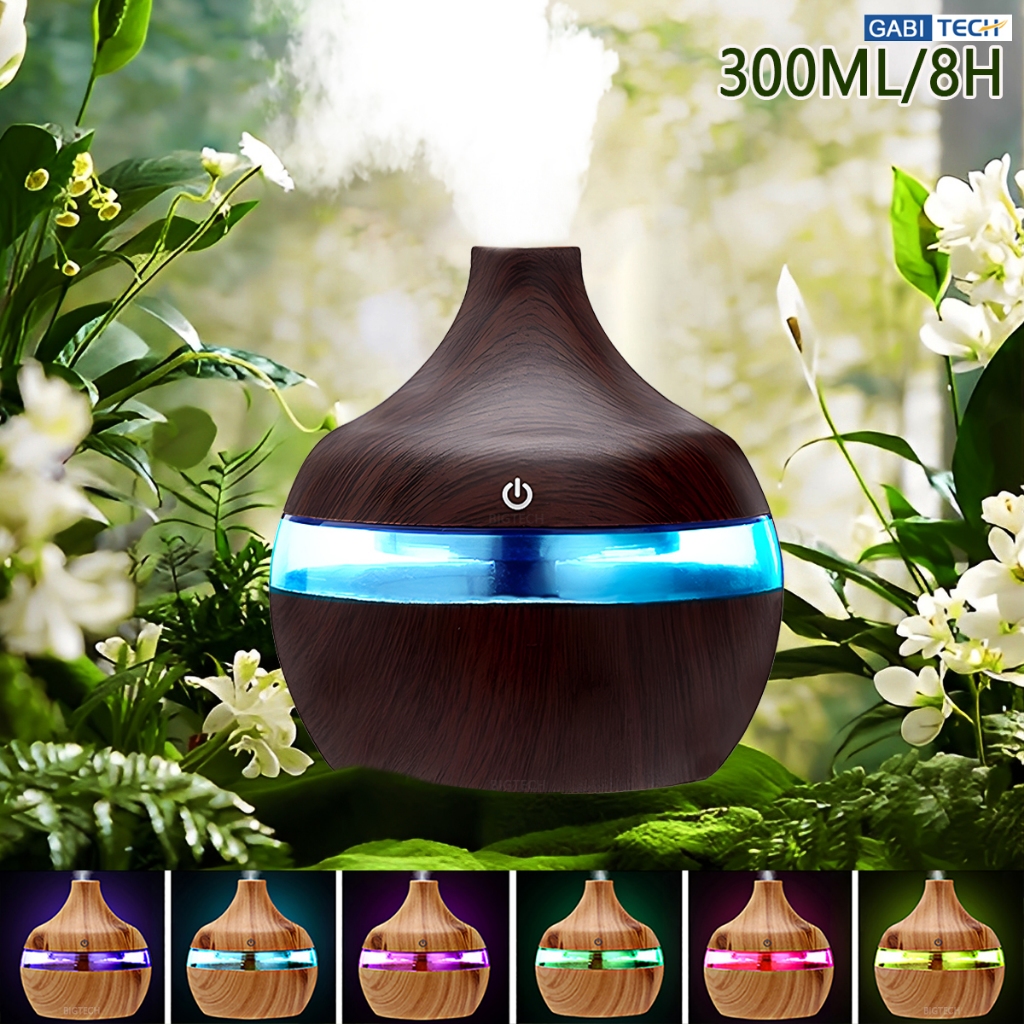 Umidificador Aromatizador De Ar De Ambiente Com Led 8H USB Portátil Purificador Ultrassônico Difusor