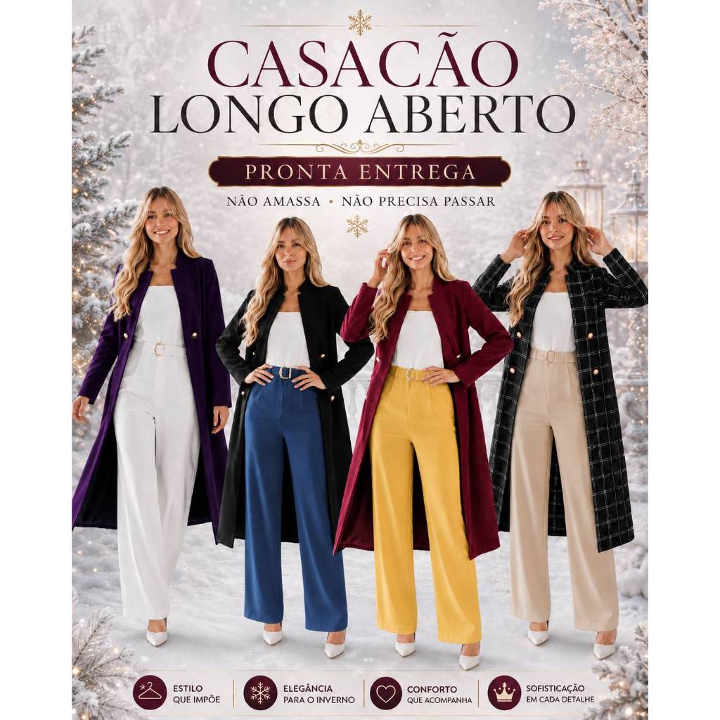 Casaco Evangélico Plus Sise Sobretudo Cardigã Social Não Amassa Moda Evangelica Elegante