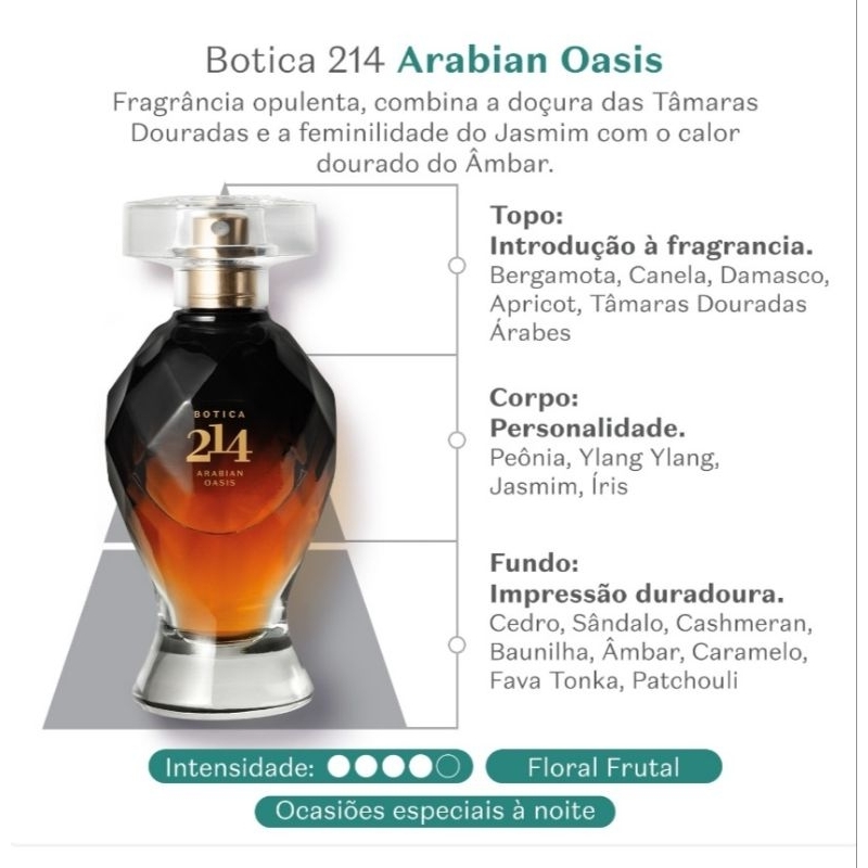 BOTICA 214 ARABIAN OASIS FEMININO LANÇAMENTO