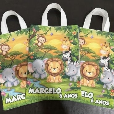 20 sacolinhas ecobag personalizada para festa lembrancinha 20x25