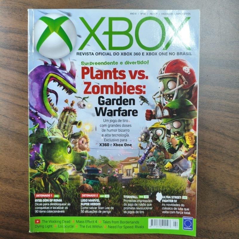 Revista Oficial Xbox 360 N°90  Fevereiro 2014 Plants Vs Zombies Garden Warfare Detonados Ryse Lego Marvel