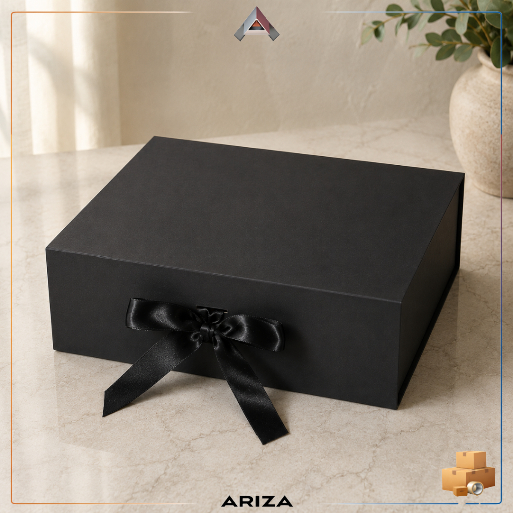 Caixa com Tampa Magnética e Laço 28x20x9cm Sem Personalização Presente Premium