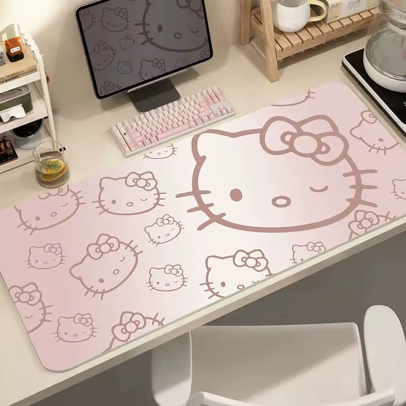 Mousepad Gamer 80x30 Antiderrapante Hello Kitty Kwaii Cute Mode Anime Kuromi Eyes