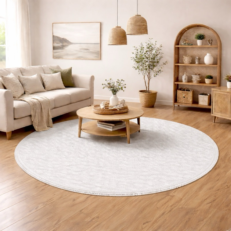 Tapete Redondo 2 Metros para Sala e Quarto 100% Algodão Decorativo — imagem 2 de 2