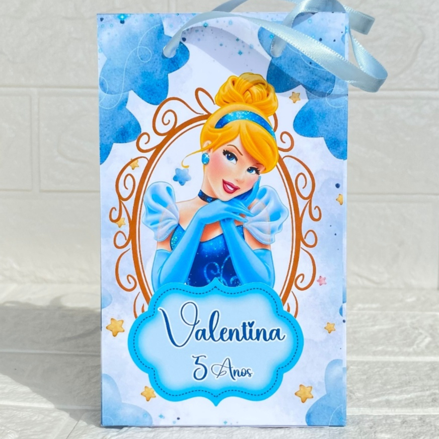 Sacolinha Cinderela Personalizada aniversário Lembrancinha Festa infantil Surpresa Kit 10 a 40 Unidades