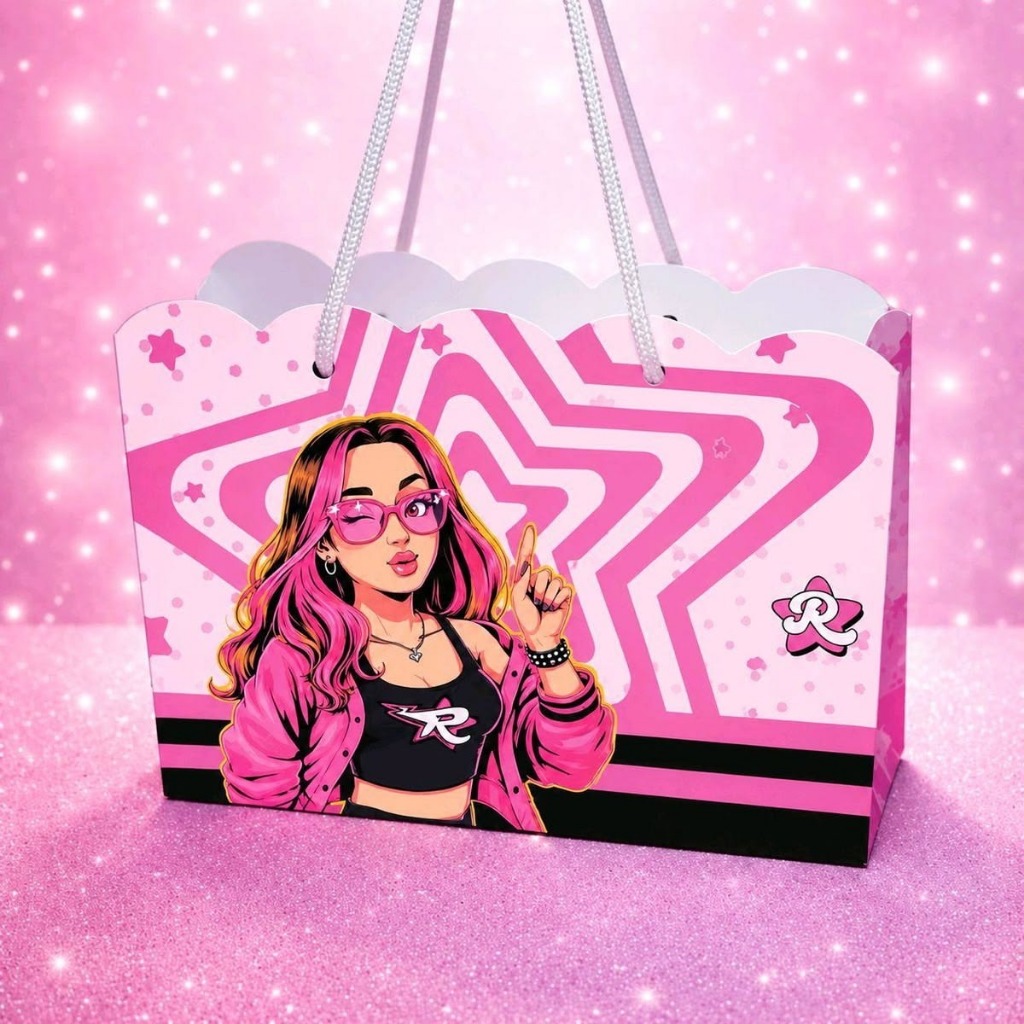 10 Sacolinhas Personalizadas Emily Vick Festa Lembrancinha de Aniversário Qualquer Tema Nome e Idade Encomende já
