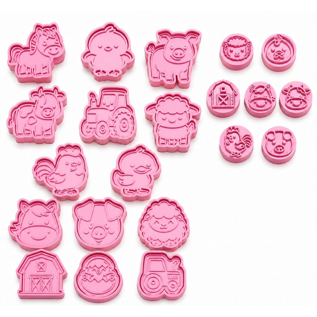 Kit Ejetores e Carimbos de Brigadeiro Fazendinha – Impressão 3D em PLA