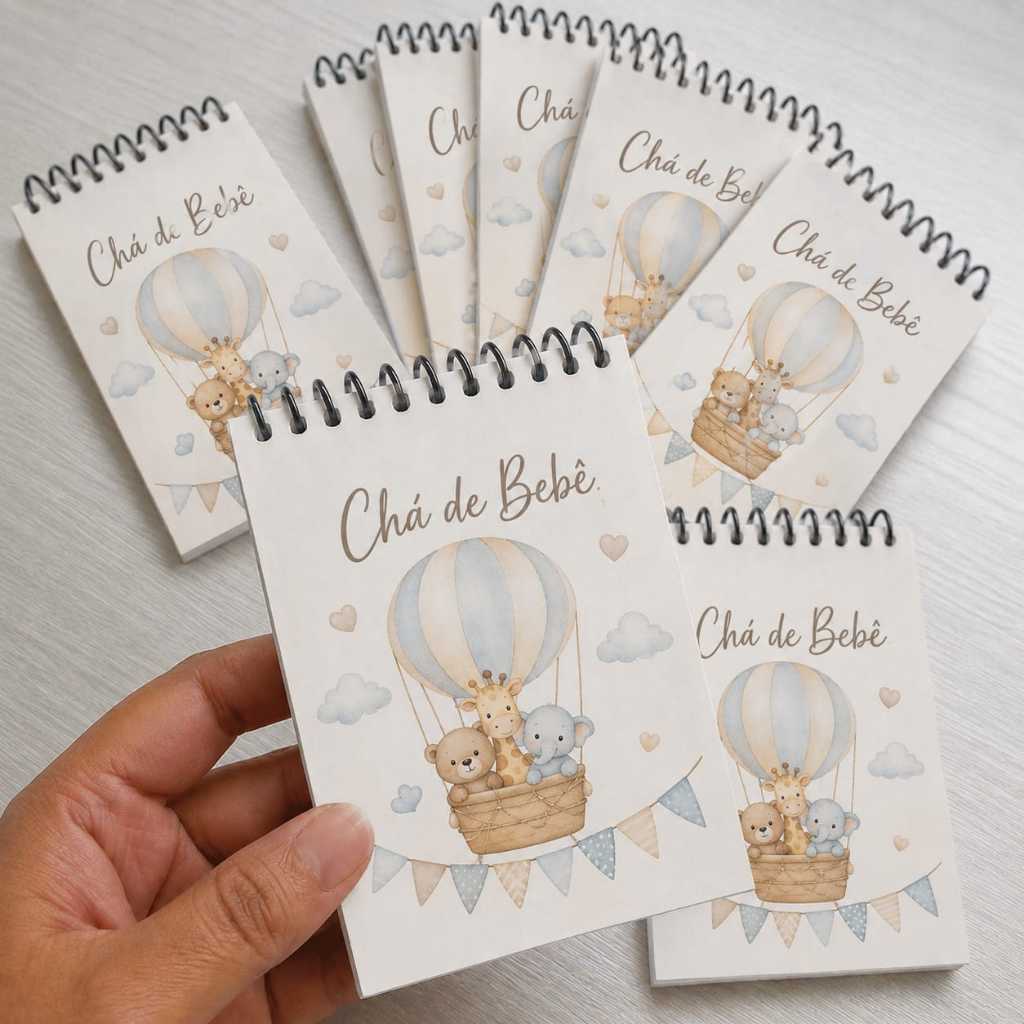 Kit 24/40 Bloquinhos Capa Mole, Personalizados Lembrancinha Maternidade - Festas, Batizados, Cha de bebê, Qualquer tema