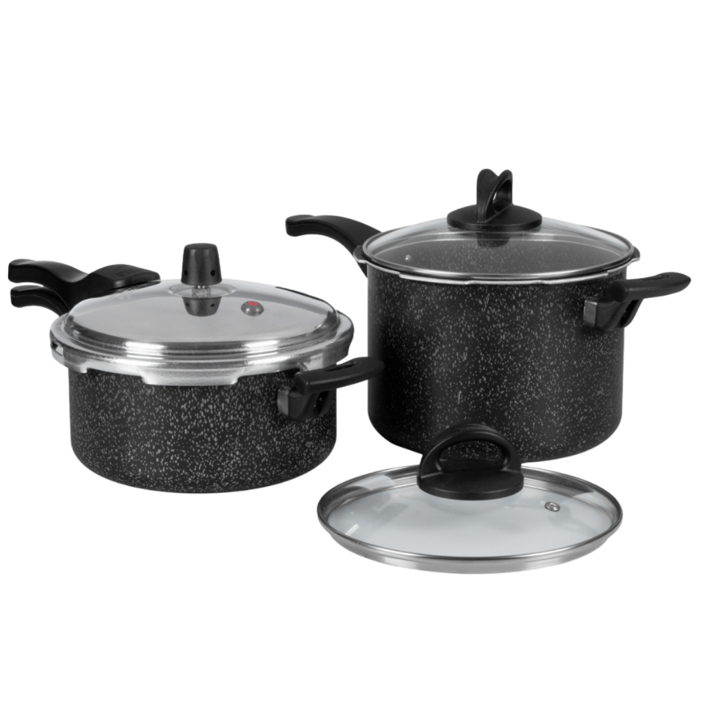 Jogo De Panelas De Pressão Antiaderente 3L E 4,5L Preto