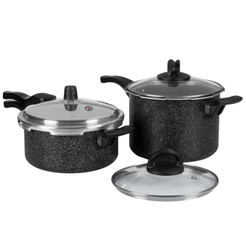 Jogo De Panelas De Pressão Antiaderente 3L E 4,5L Preto