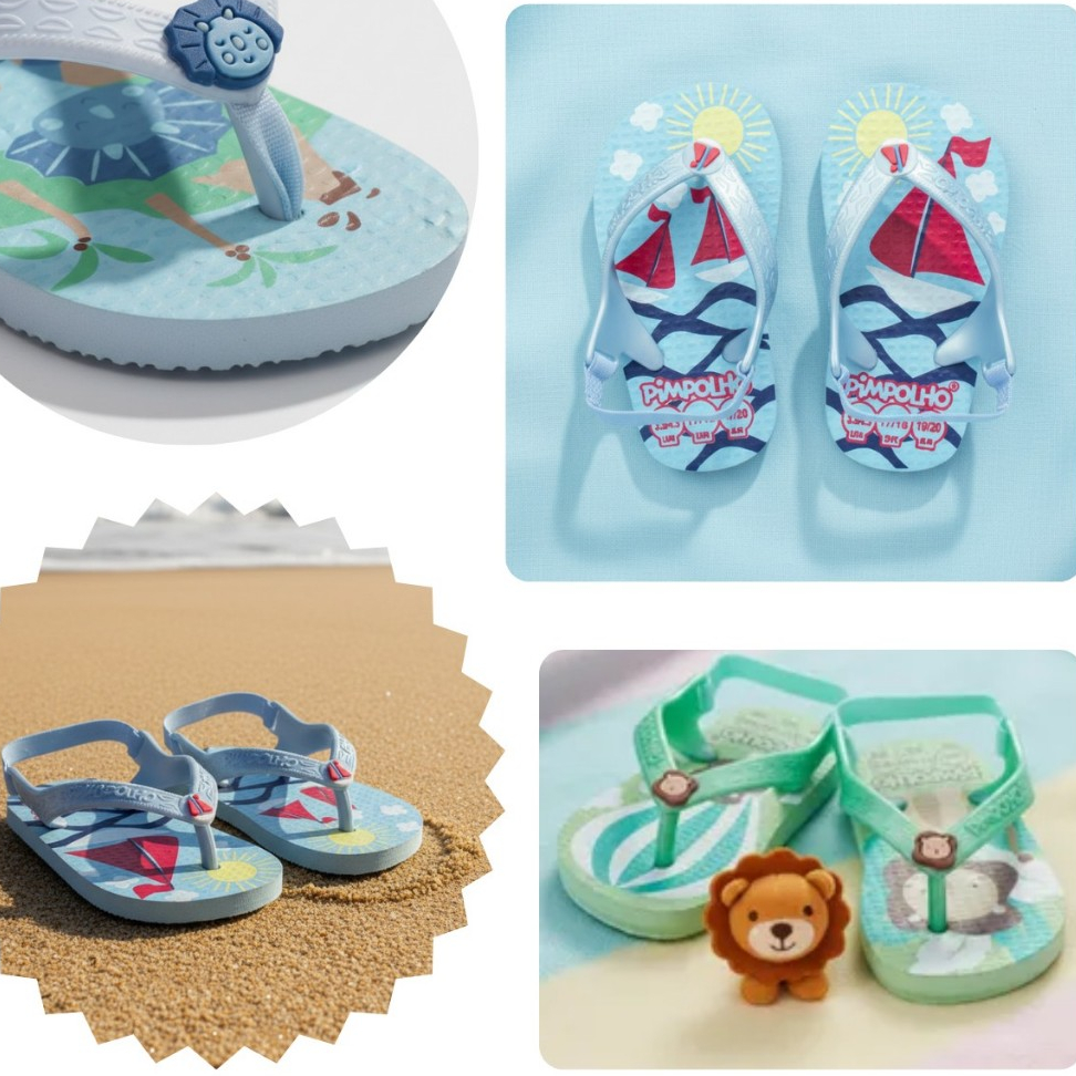 Chinelo Infantil Bebe Menino Pimpolho 17 a 23 Chinelinho Infantil Com Elástico, Antiderrapante