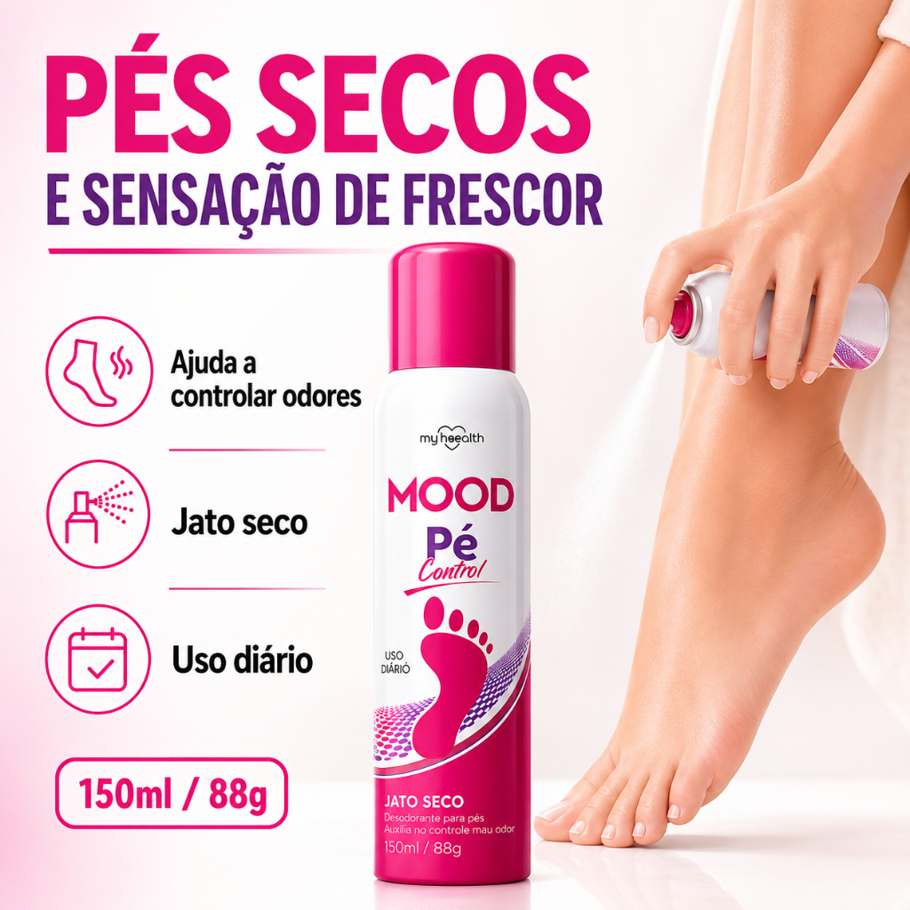 Desodorante Pés Feminino Mood 150ml Jato Seco Antiodor Frescor Duradouro