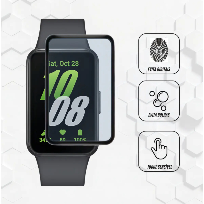 Película 3D Protetora Compatível com Samsung Galaxy Fit 3 Anti Impacto