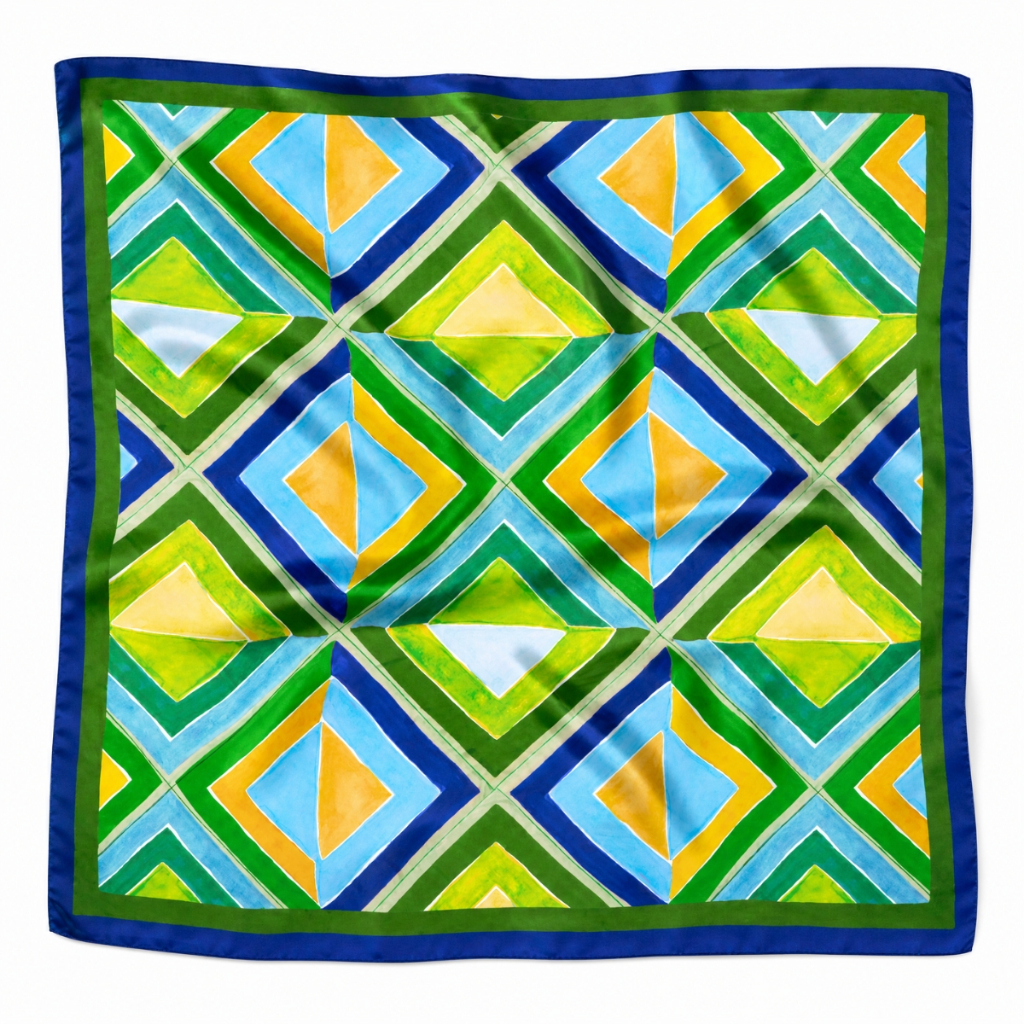 Lenço Feminino Grande 90x90 Em Cetim Para Pescoço Bolsa Cabelo Cabeça Blusa Top Edição Copa do Mundo