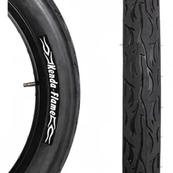 Pneu Kenda Flame Aro 24x2.125 K1008A Balão Slick Liso Preto Bicicleta MTB Urbana E-Bike Wheeling Street Bike Motorizada
