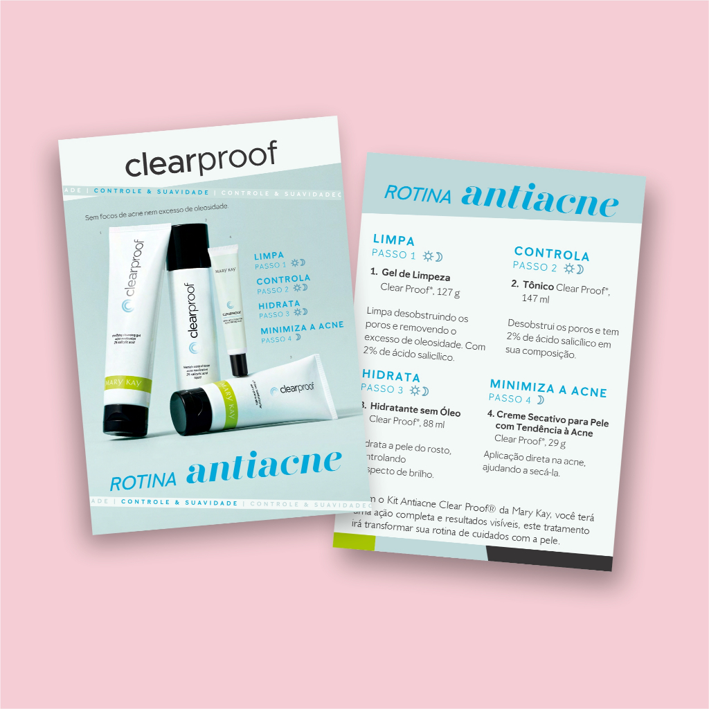 Pct 100 und Folheto Apresentação Kit Antiacne Clearproof Mary Kay