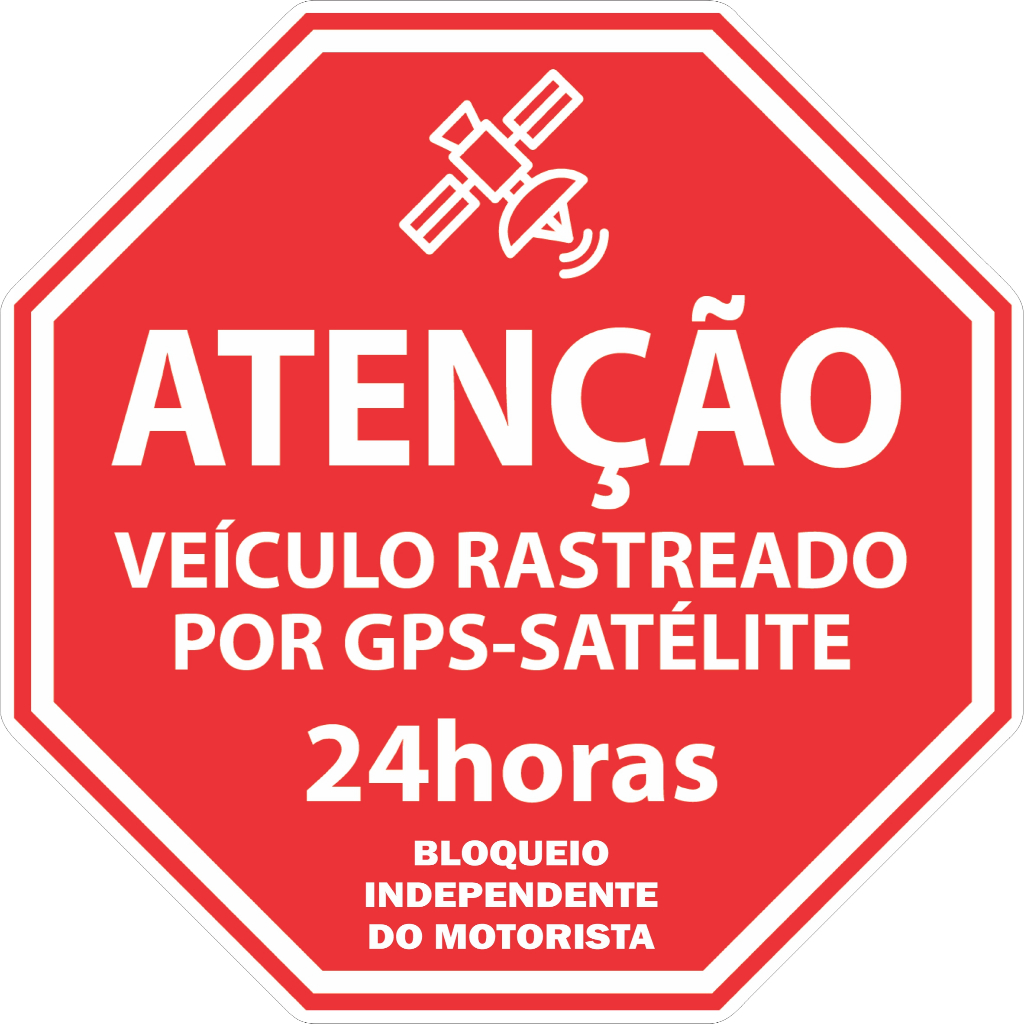 Kit 04 Adesivos Veículo Rastreado Satélite Caminhão Placa Rastreador