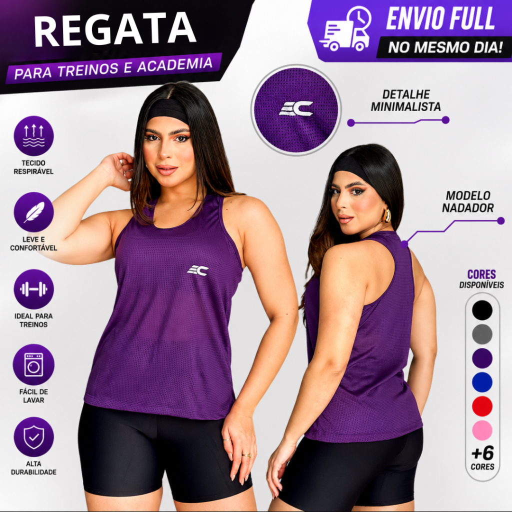 Camiseta Regata Academia Dry Fit Blusa feminina Furadinha Fitness Confortável Musculação Corrida