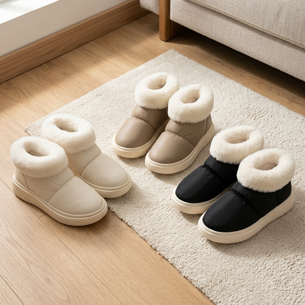 Botinha Pantufa Feminina Cano Curto Forrada Peluciada Inverno Quentinha Antiderrapante Confortável