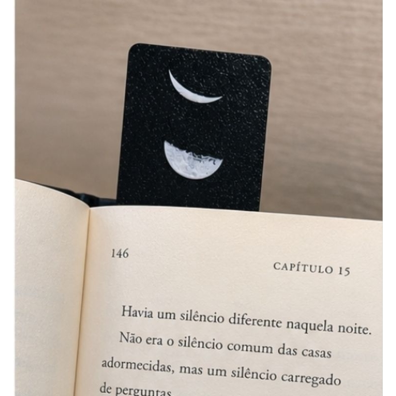 Marca Página Fases da Lua Preto | Bookmark Estético Para Livros